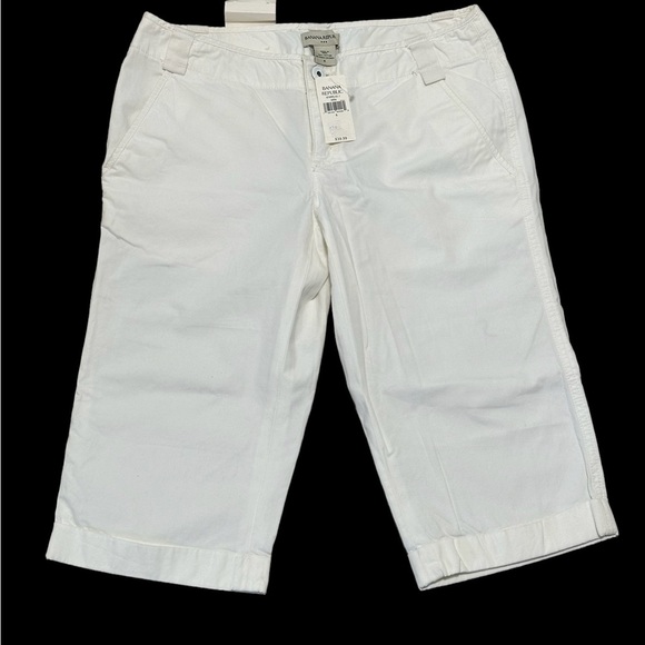 Women's Banana Republic 6 Small Capri Pants Cotton Twill Ryan Fit White NWT - Picture 3 of 8